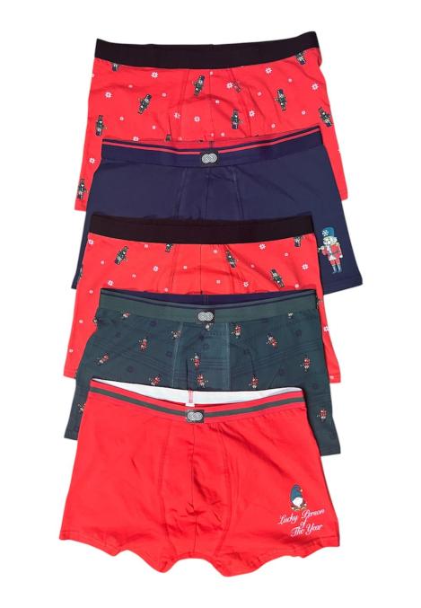 Boxeri barbati de Craciun, imprimeu emoji craciun,culoare diversificata,En-gros